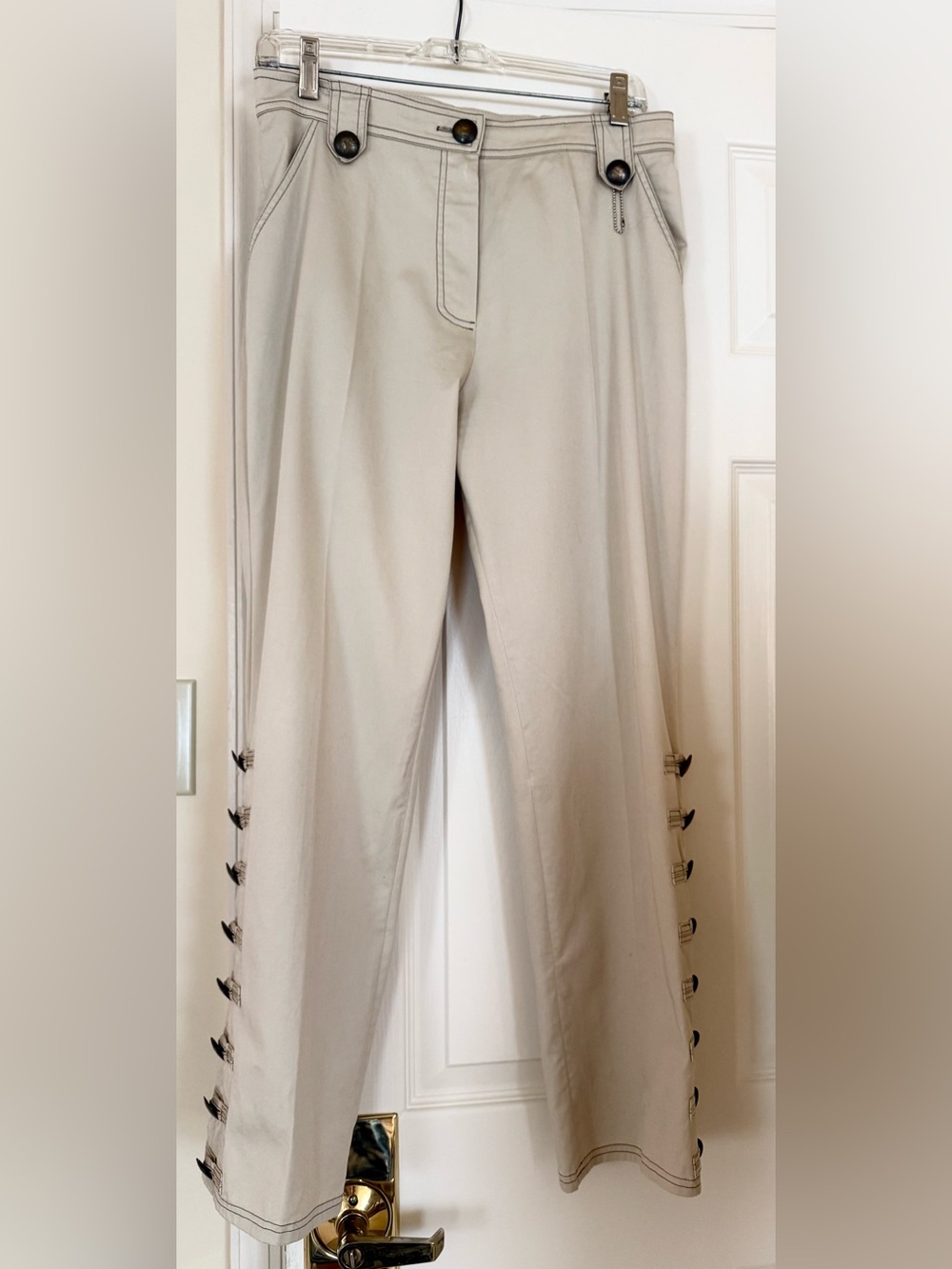 COTTONADE DRESSY PANT SUIT WOMEN’S 2 PSC BEIGE COLOR SIZE FR3/10US - Picture 6 of 11